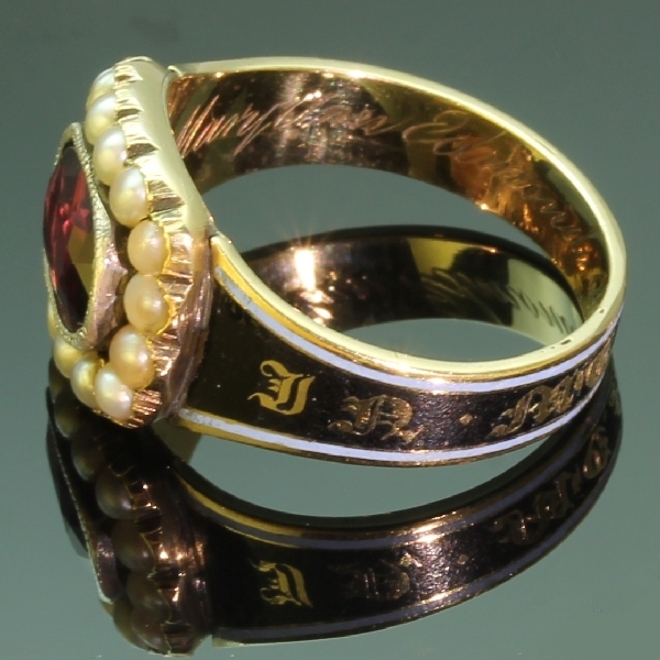 Gold Georgian antique mourning ring in memory of Mary Ann Edmonds 1806-1822 (image 13 of 20)